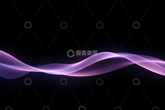 黑色背景紫色光带抽象图案