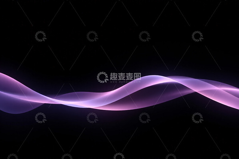 黑色背景紫色光带抽象图案
