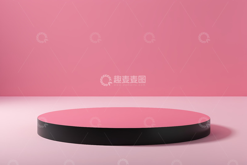高清大图下载【趣麦麦图】粉色背景圆形产品展示台