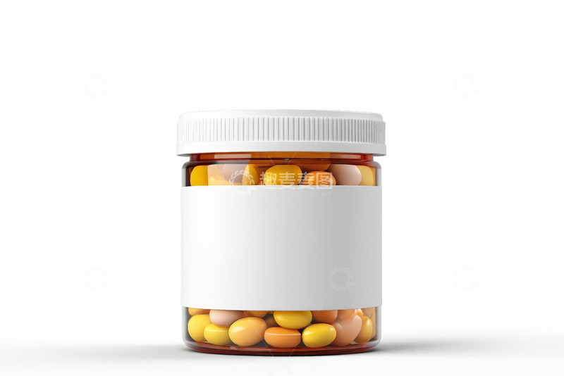 高清大图下载【趣麦麦图】装着药丸的玻璃瓶