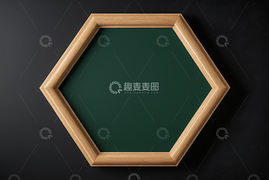 六边形木质框架装饰素材