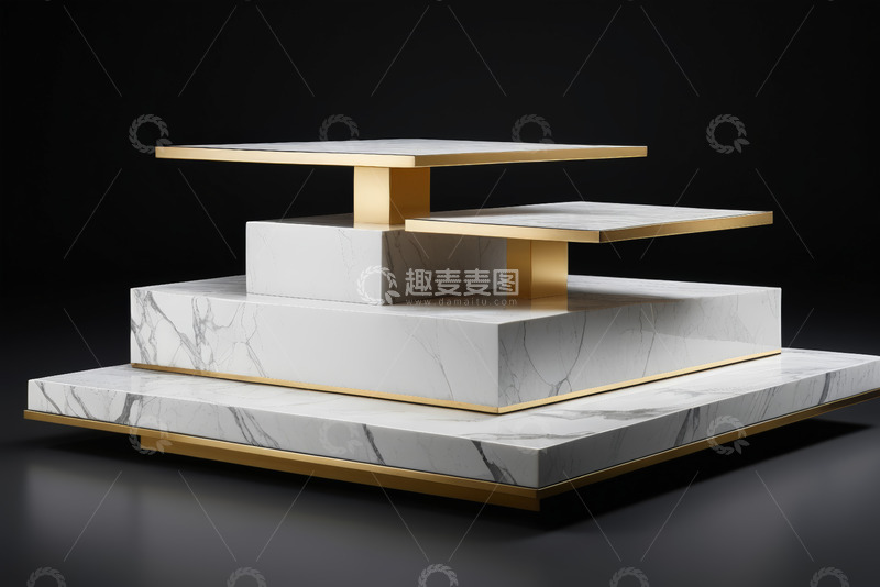 高清大图下载【趣麦麦图】现代大理石金属展示台