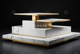 现代大理石金属展示台