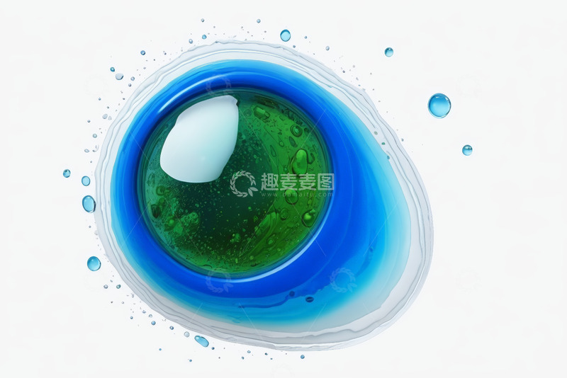 高清大图下载【趣麦麦图】蓝绿色液体滴溅抽象画面