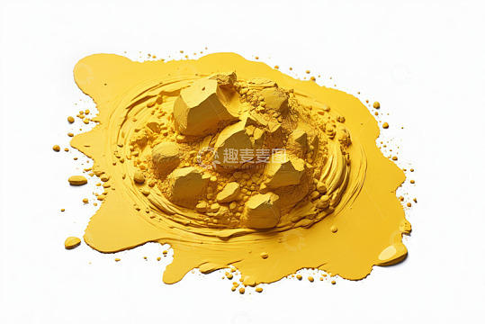 黄色粉末与液体交融画面