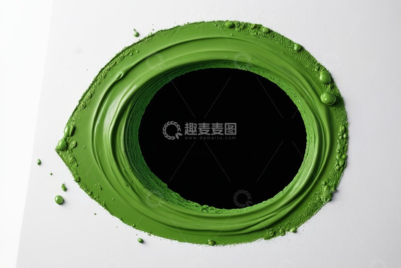 高清大图下载【趣麦麦图】绿色油漆圆形泼洒效果
