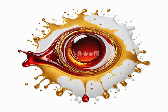 液体飞溅构成眼睛图案