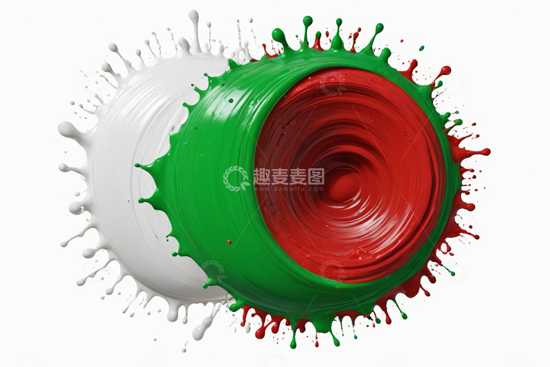 高清大图下载【趣麦麦图】红绿白三色油漆飞溅素材