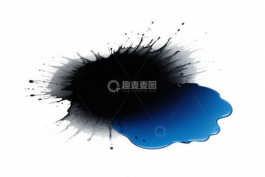 黑色蓝色油漆飞溅素材