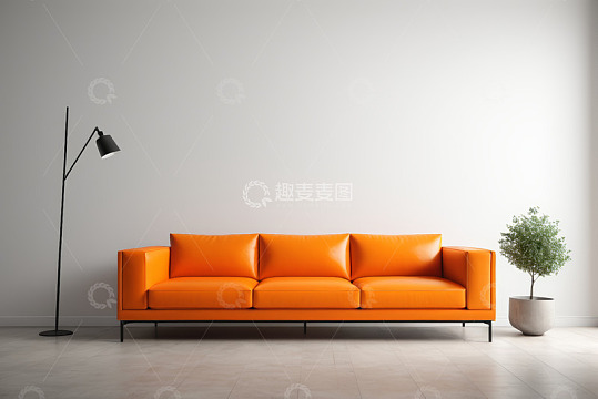 橙色沙发室内简约场景