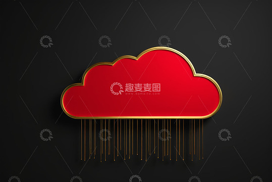 红色金边云朵创意元素