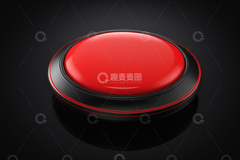 高清大图下载【趣麦麦图】红色圆形按钮特写