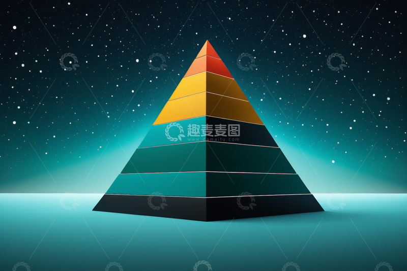高清大图下载【趣麦麦图】星空背景下的彩色金字塔