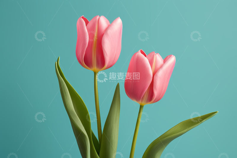 高清大图下载【趣麦麦图】粉色郁金香特写