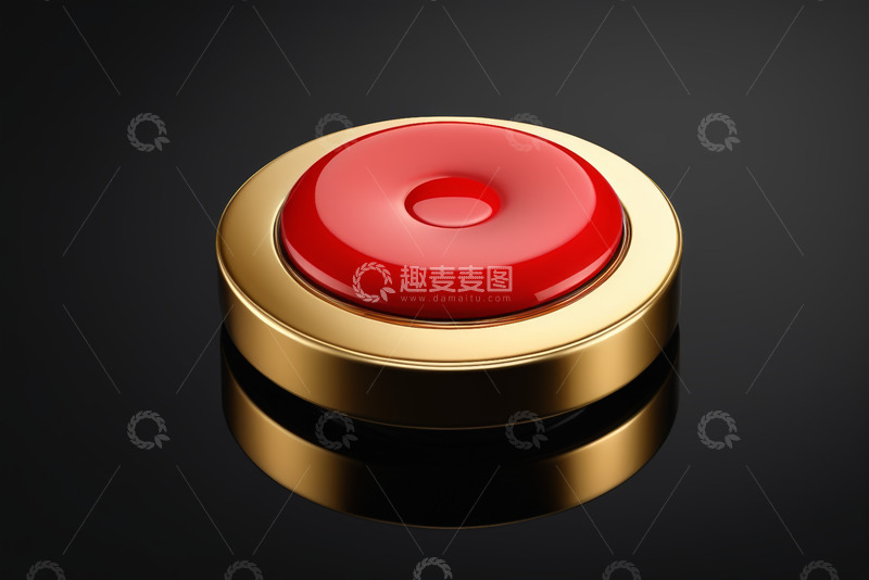 高清大图下载【趣麦麦图】红金配色圆形按钮特写