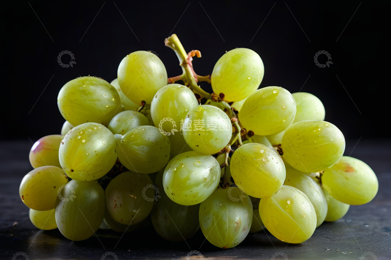 高清大图下载【趣麦麦图】一串新鲜的绿色葡萄