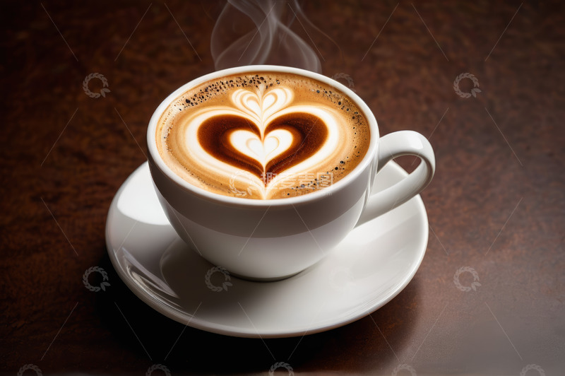 高清大图下载【趣麦麦图】心形拉花咖啡特写