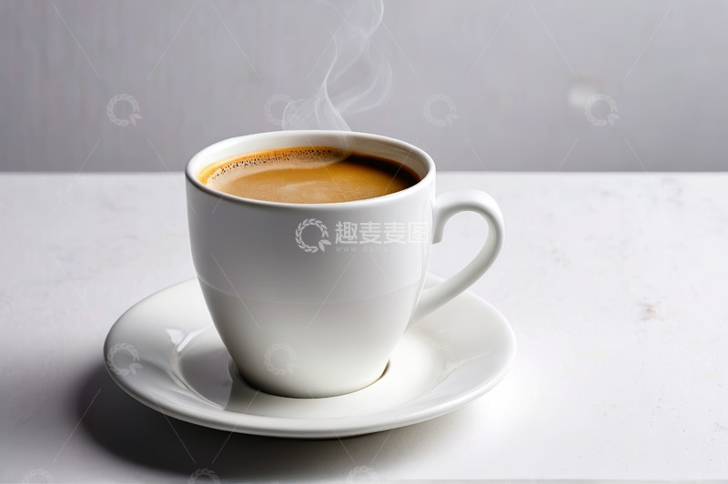 高清大图下载【趣麦麦图】白色咖啡杯中的热咖啡