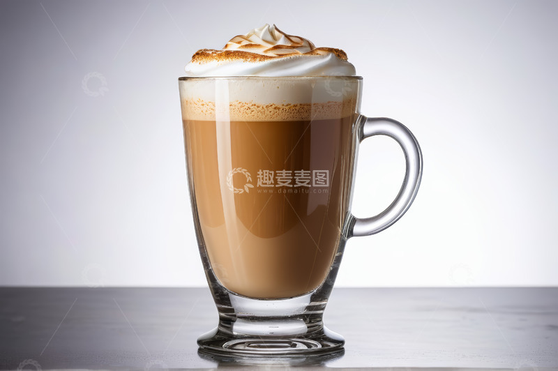 高清大图下载【趣麦麦图】玻璃杯装奶油咖啡饮品