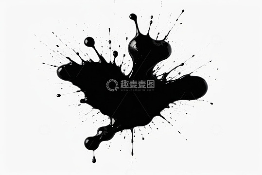 黑色油漆飞溅效果素材