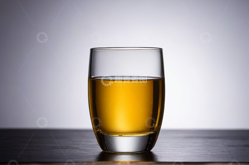 高清大图下载【趣麦麦图】玻璃杯中的黄色液体