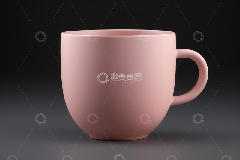 高清大图下载【趣麦麦图】粉色陶瓷杯子特写