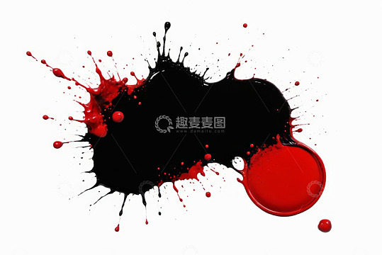红黑油漆飞溅素材