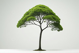 绿色单棵树木简约背景素材
