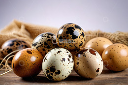 堆叠摆放的鹌鹑蛋静物素材