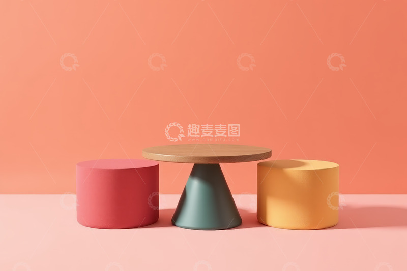 高清大图下载【趣麦麦图】多彩简约桌椅组合