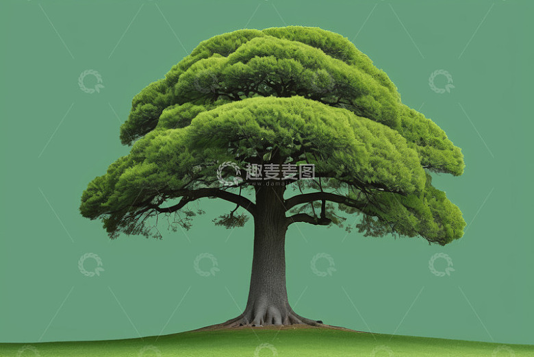 单棵绿色树木背景素材