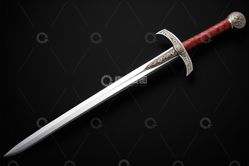 高清大图下载【趣麦麦图】金属装饰剑特写