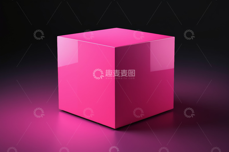 高清大图下载【趣麦麦图】粉色立方体抽象设计素材