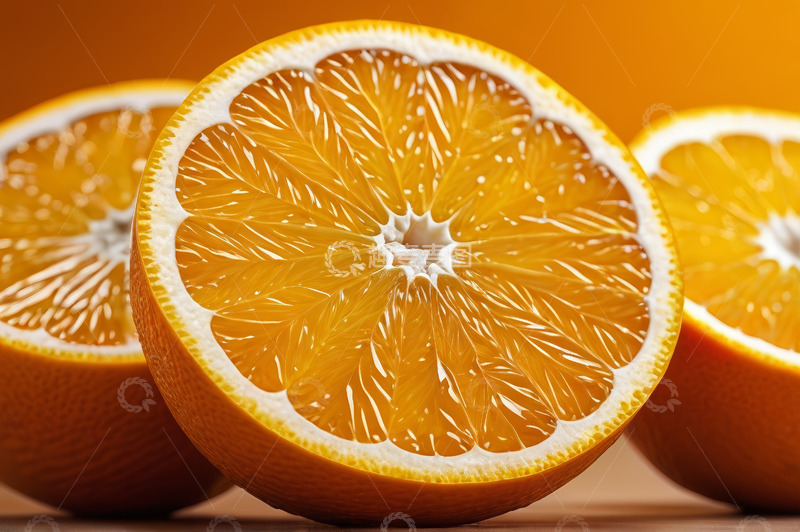 高清大图下载【趣麦麦图】切开的新鲜橙子特写