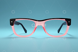 时尚粉色黑色拼接框架眼镜