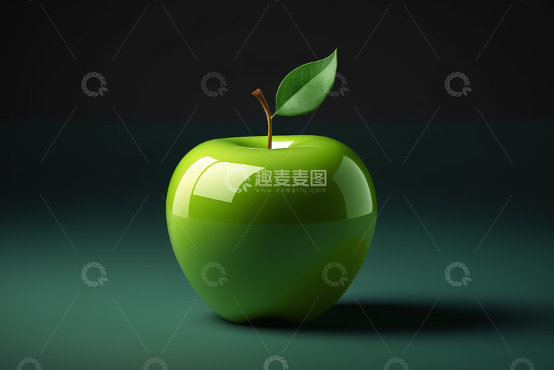 高清大图下载【趣麦麦图】绿色苹果静物特写