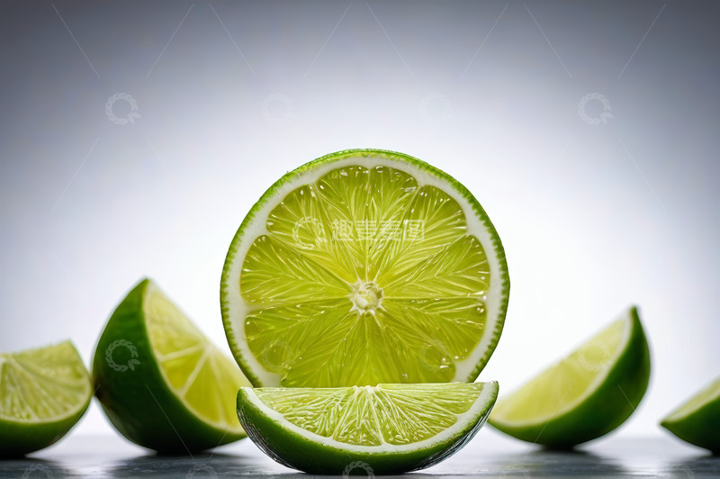 高清大图下载【趣麦麦图】青柠檬切片特写