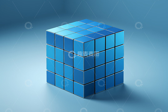 蓝色立方体几何图形