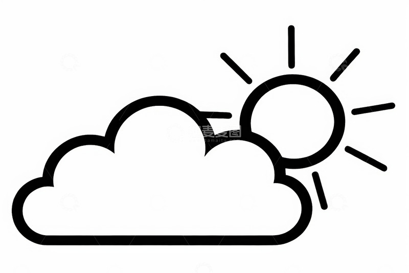 高清大图下载【趣麦麦图】太阳与云朵天气图标
