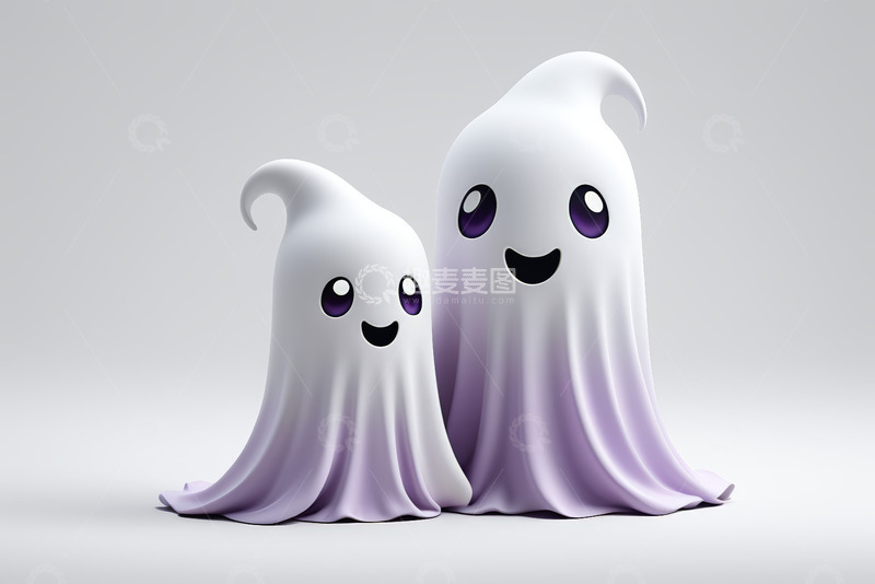 高清大图下载【趣麦麦图】可爱幽灵形象素材