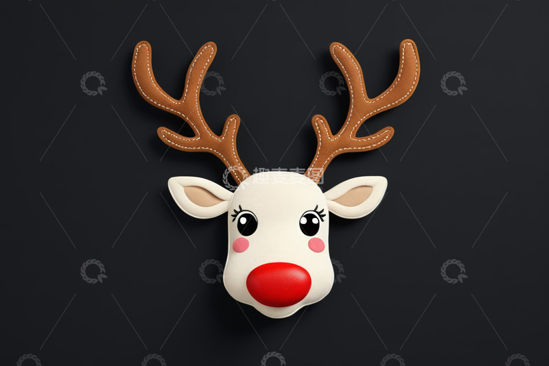高清大图下载【趣麦麦图】卡通驯鹿头像装饰