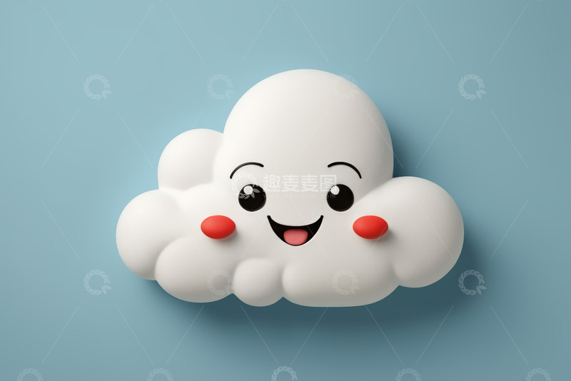 高清大图下载【趣麦麦图】卡通笑脸云朵形象素材
