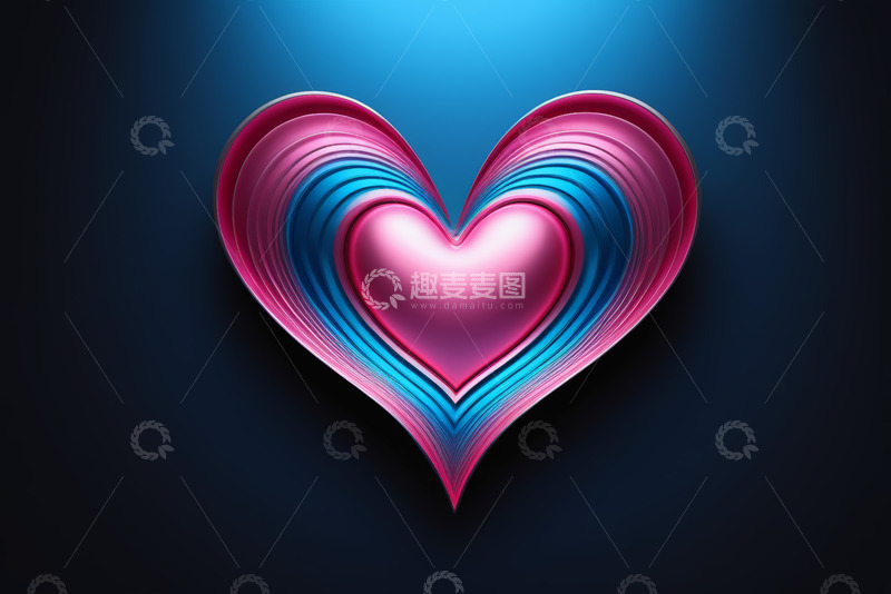 高清大图下载【趣麦麦图】立体心形图案背景