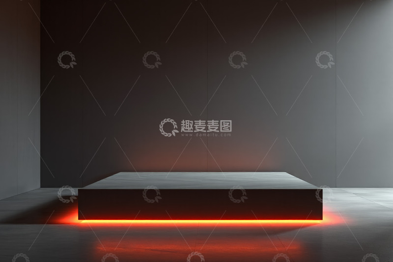 高清大图下载【趣麦麦图】室内发光悬浮平台场景