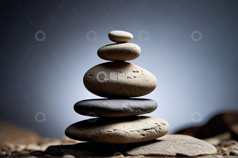 高清大图下载【趣麦麦图】堆叠平衡的石头特写