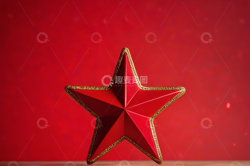 高清大图下载【趣麦麦图】红色五角星装饰特写