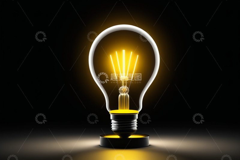 高清大图下载【趣麦麦图】发光灯泡特写