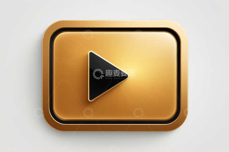 高清大图下载【趣麦麦图】金色播放按钮图标
