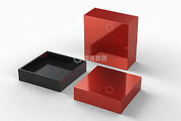 红黑方形盒子3D展示