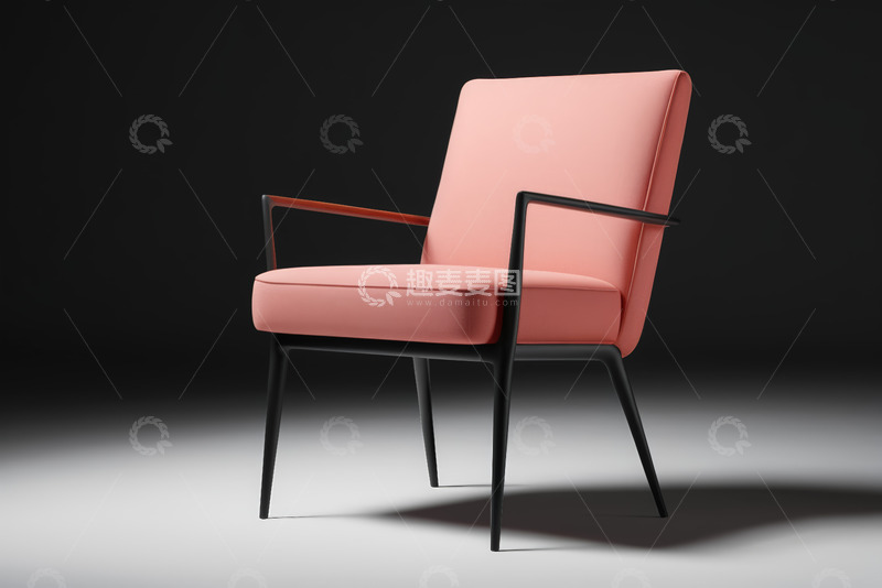 高清大图下载【趣麦麦图】粉色现代设计舒适单人椅